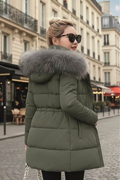 Toridas Geacă de damă de iarnă, lungime medie, cu glugă