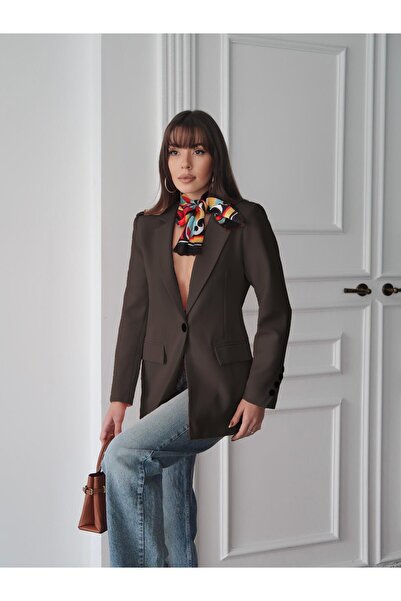 MAXXANA Asymmetrical Cuffed Lined Blazer Jacket