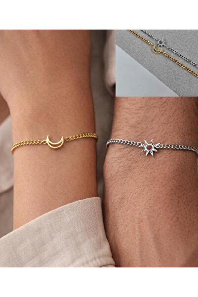 uyguntakıaksesuar Sun & Moon Figured Couple Bracelets – Steel Lover Bracelet ...
