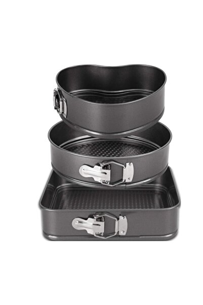 LILY Set of 3 baking trays Heart/Round/Square with removable base 24/26/28 cm AM