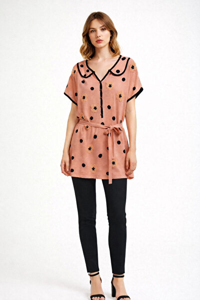 Kayra Twomail Polka Dot Knitwear Blouse