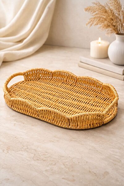 YzHome صينية بيضاوية صغيرة الحجم فقط لتقديم العروض التقديمية ومنظم 30*20 سم