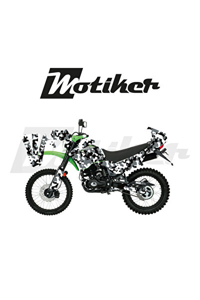 Motiker Mondial 2022-2026 Model X-Treme Max 200İ Siyah Zemin Üstüne Gri Beyaz...
