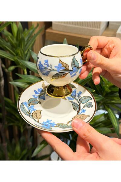 Onedekor 6-Piece Orville Porcelain Coffee Cup Blue