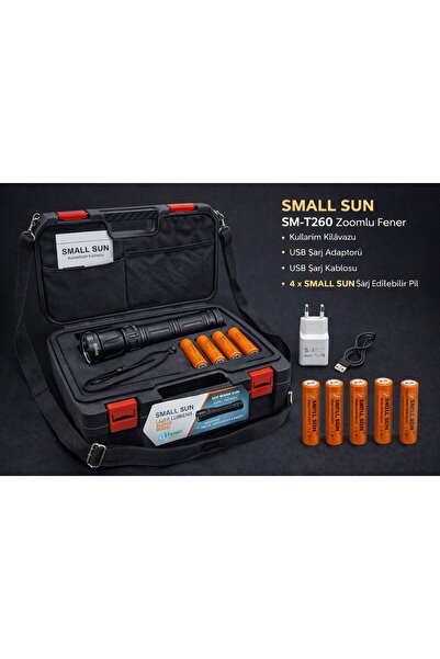 MEMİTA T260 60W 6000 Lümen Profesyonel Zoomlu El Feneri Seti – Çantalı – 4x 1...