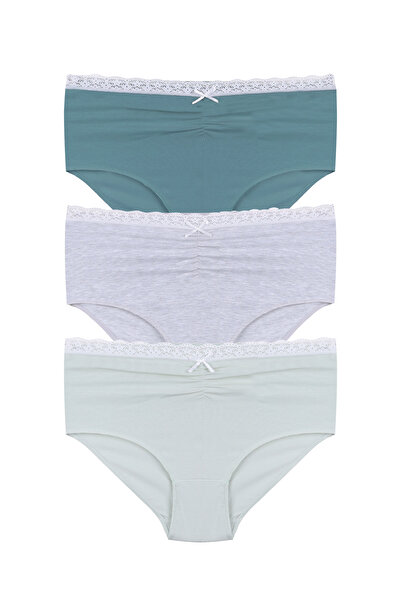 koza iç giyim Women's Front Waist Lace Detailed Elastic 3-Piece Panties with ...