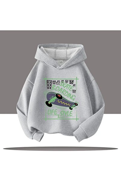 SVART WEAR Hanorac cu glugă imprimat Skate Boarding, 100% bumbac, pentru copii