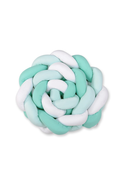 Other Protecție de pătuț împletită XXL - alb și mentă