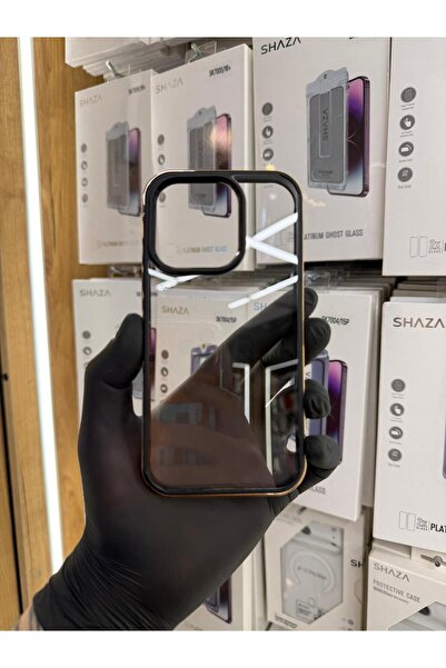 SOYLU MİX حافظة آيفون 14 برو ذات الأجزاء الجانبية الشفافة ذات اللون المعدني ا...