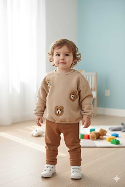 Yağmur Giyim Necix's 3-Strand Knitted Teddy Bear Boy's Set 6-18 Months 244208