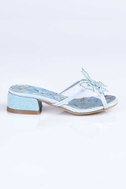 Sibel T.400 Sindirella Topuklu Terlik-Mavi - 32