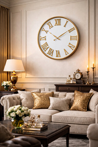 Glazze GOLD WHITE DUVAR SAATİ 51CM