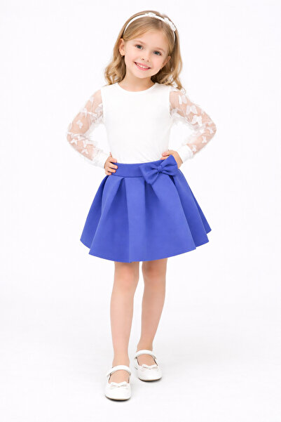 Nacar 23 Nisan 29 Ekim Gösteri Kıyafeti Zarif Tül Detaylı Kız Çocuk Takımı