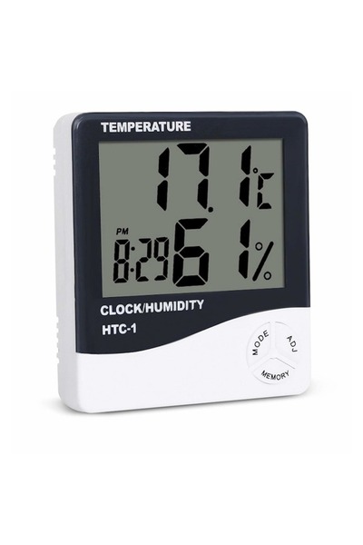 ZanaCasei Termometru digital cu higrometru și ceas cu afișaj LCD, monitor de ...