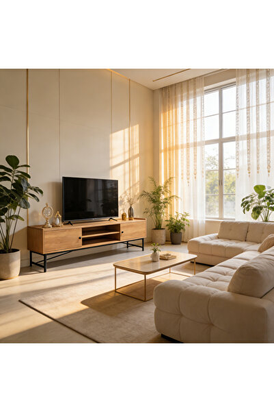 Bleco New high-quality wooden living room TV cabinet - with storage space, na...