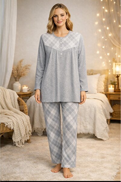 YUYİ NENA MĂRIME MARE 100% BUMBAC CU MODEL ÎN CAROURI ROBALI CU MÂNECĂ LUNGĂ ...