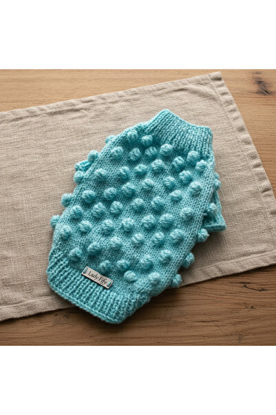 Lady Fify Turquoise Sweater with Beads for Cat and Dog