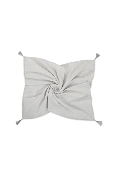 Other Muslin Baby Blanket with Tassels - Gray