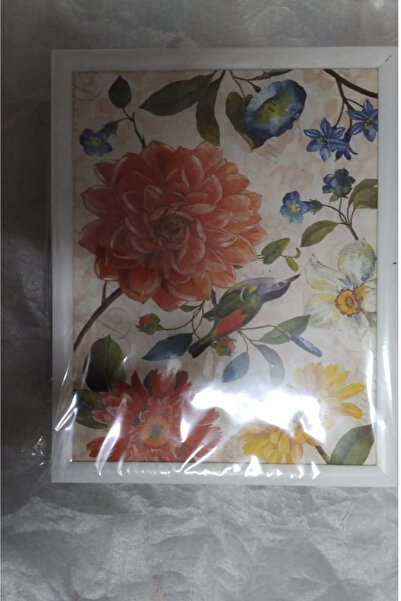 esdekor Red Flower with Bird Patterned Cushioned Pleasure Tray Breakfast Tray