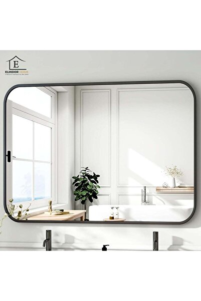 Elindor ® Decorative Mirror 100x75cm Black Frame Wall Hanging or Standing, Ha...