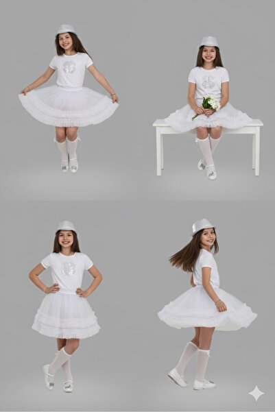 ENDESTORE 23 Nisan 29 Ekim Gösteri Kıyafeti Kız Çocuk Modeli Badi Modeli Tütü...