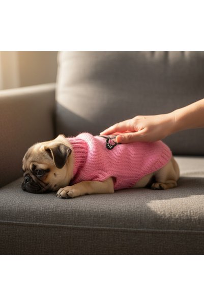 Lady Fify Pink Sweater with Butterfly for Cat and Dog