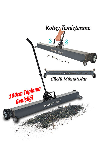 Magnethink Manyetik Süpürge Mıknatıslı Metal Talaş Çivi Somun iğne Çapak Topl...
