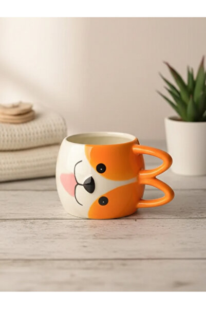 Tohana 3D Animal Figured Ceramic Mug with Ear Handles 460 ml