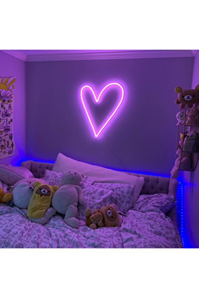 Poznan Lighting Big Heart Neon Led Işık | Kalp Şekilli Duvar Dekoru