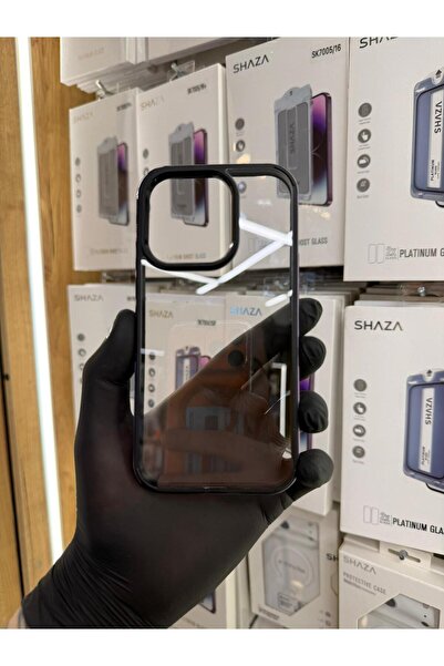 SOYLU MİX حافظة آيفون 14 برو ذات الأجزاء الجانبية الشفافة ذات اللون المعدني ا...