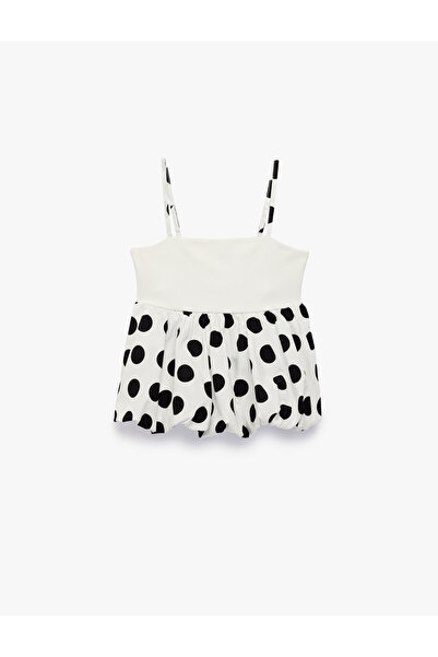 Koton Girl'S Ecru Design Polka Dot Blouse