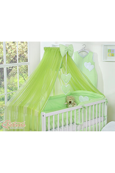 Other Large chiffon mosquito net for a baby cot with hanging hearts and a bow...