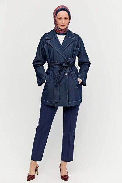 Setrms Kuşaklı Kruvaze Pamuklu Kap