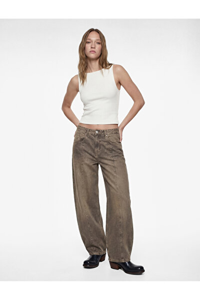 Koton Women'S Ecru Crop Blouse