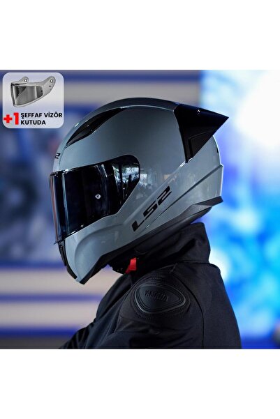 LS2 Rapid 2 Race Nardo Gri Kask (Siyah Vizörlü)