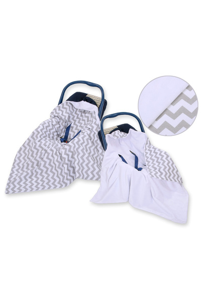 Other Large baby wrap for stroller carrier seat, double-sided - Chevron gray ...