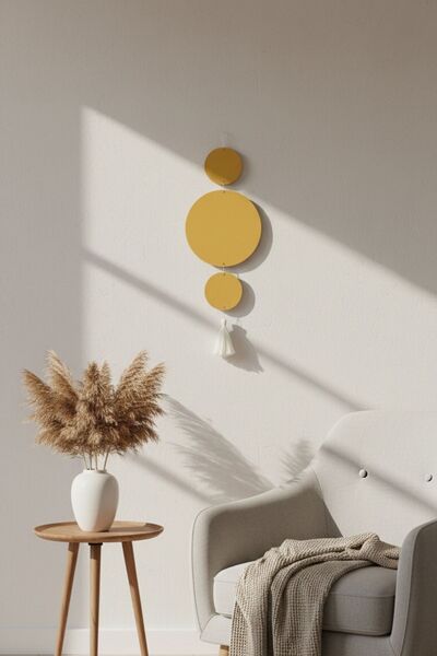HOME ALL El Yapımı Ahşap Geometrik Duvar Süsü | Bohem Tarz Minimalist Duvar D...