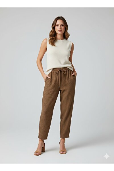 centilmen Sedna Beli Lace-Up Elastic Pants 7219