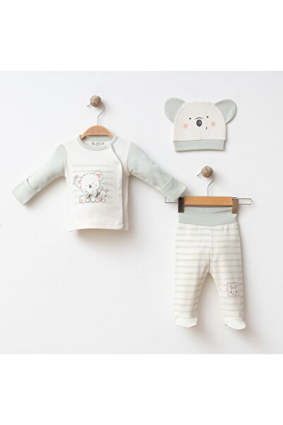 Gümüş Baby Kids BEBEK 3 LÜ TAKIM % 100 PAMUK KUMAŞ KENDİNDEN ELDİVENLİ PAPYONLU