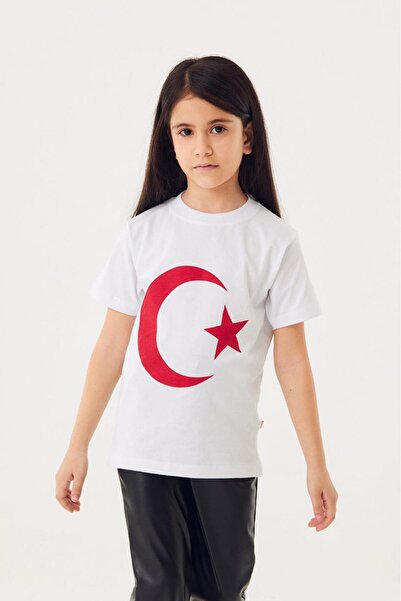 berkMICIRIK unisex παιδική σημαία Τουρκίας Τυπωμένο μπλουζάκι με φεγγάρι και ...