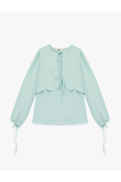 Koton Women'S Green Chiffon Blouse