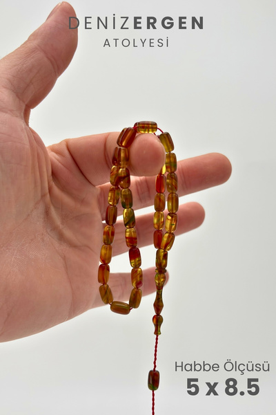 DENİZ ERGEN İmzalı Sıkma Kapsül Kesim Tesbih Bakalit Sistem Takımlı Erkek Hed...