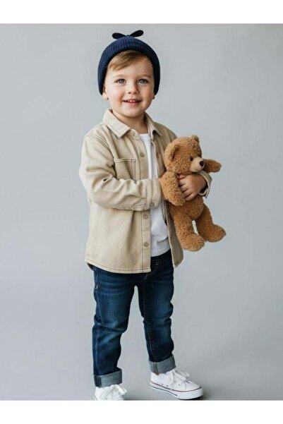 Zekids Erkek Bebek Çift Cepli Uzun Kollu Gömlek