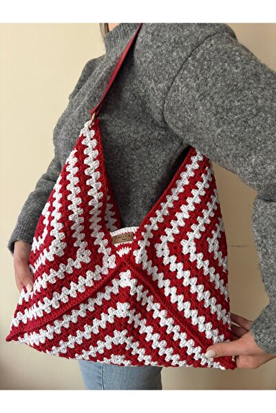 Nillys Women's Koton Rope, Lined, Faux Leather Handle Triangle Shoulder Bag (...