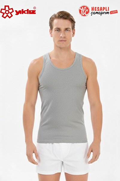 YILDIZ 372 Men's Formen Gray Lycra Body-Hugging Classic One-Piece Undershirt