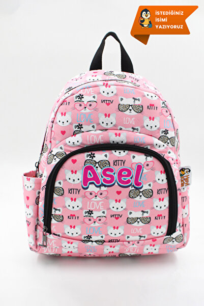 Hevi Kids HeviKids Kişiye Özel İsimli Anaokulu Çantası - Pembe Kitty | 3–15 Yaş Çocuk Sırt Çantası