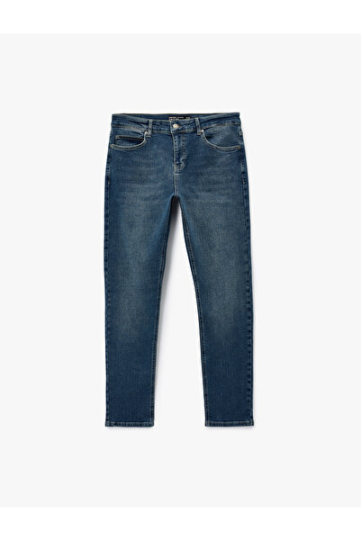 Koton Men'S Mid Indigo Brad Slim Fit Jeans
