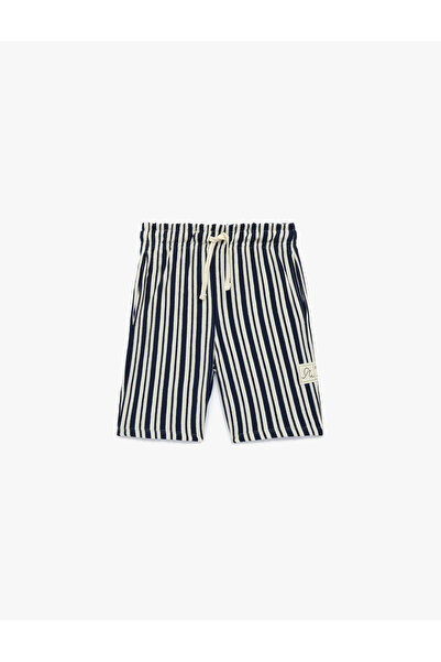 Koton Boy'S Navy Stripe Striped Bermuda Shorts