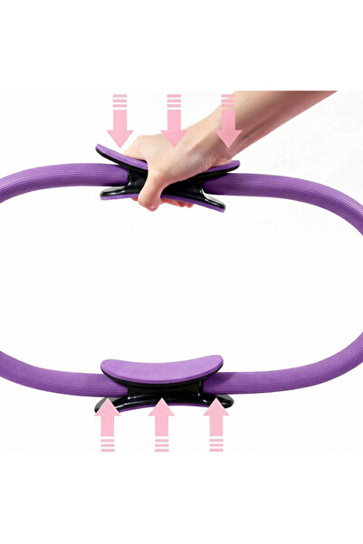 Rebuwo Pilates Çemberi Mor İç Bacak Kalça Sıkılaştırıcı Pilates Ring Ev Tipi Fitness Çemberi