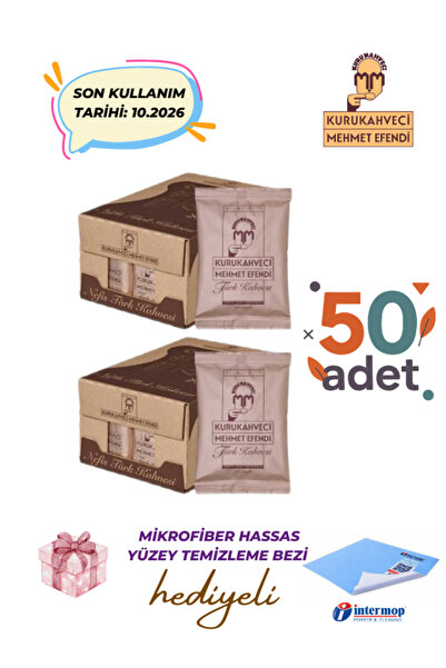 Mehmet Efendi Kurukahveci Turkish Coffee 50 X 100 and Intermop Sensitive Surf...